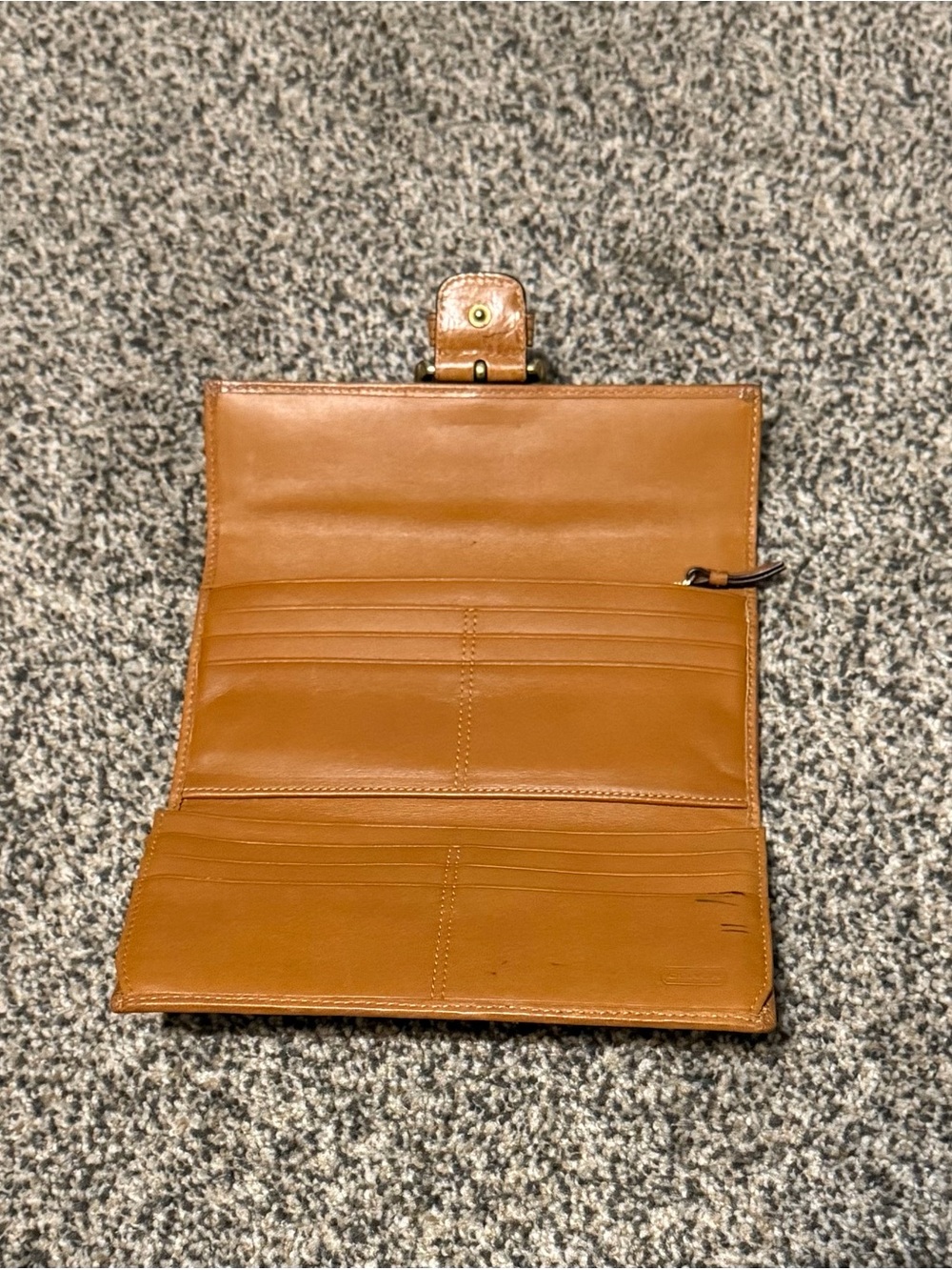 Vintage Coach Y2K Blue Signature C Buckle Wallet Leather Trim - Picture 3 of 7